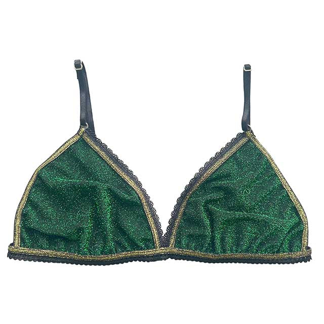 Soutien Gorge Triangle Lurex Vert