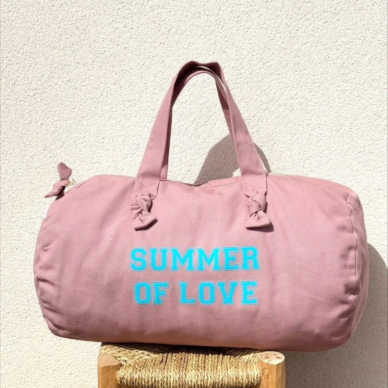Sac Polochon -Rose et Bleu