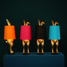 Charger l&#39;image dans la galerie, table lamp Hiding Bunny, gold/black,
