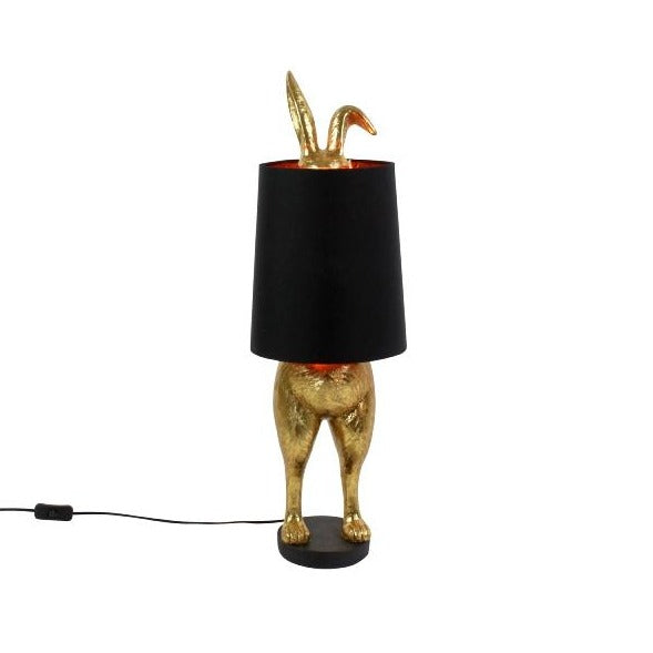 table lamp Hiding Bunny, gold/black,