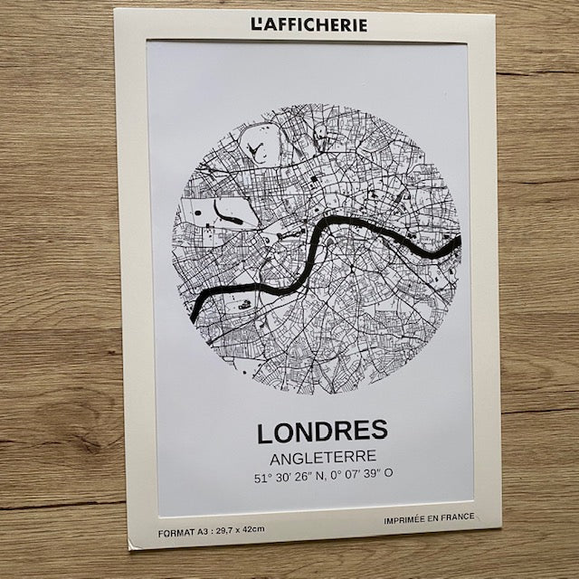 Affiche carte Londres