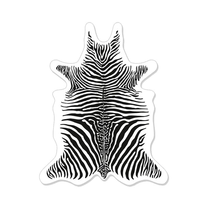 Lot de 6 dessous de verre vinyle Zebra Blanc