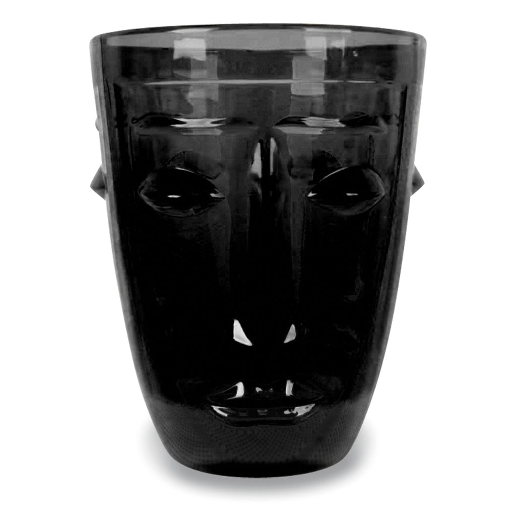 Verre gobelet Visage noir D8 H10cm