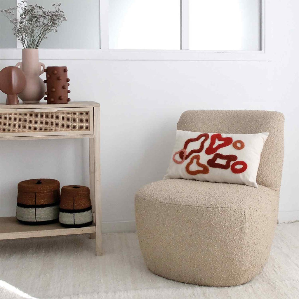 Fauteuil Eve tissu bouclette beige