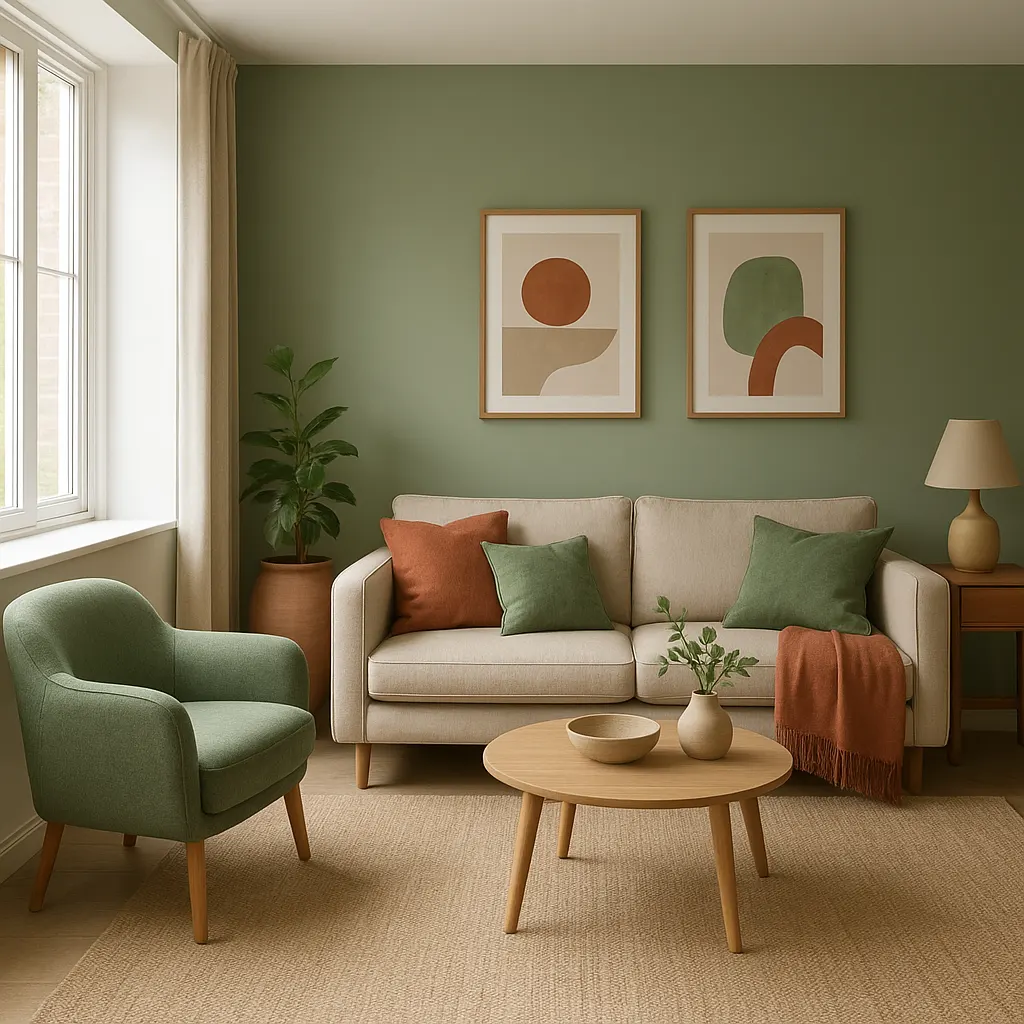 Exemple de palette de couleurs de peinture harmonisée avec le mobilier