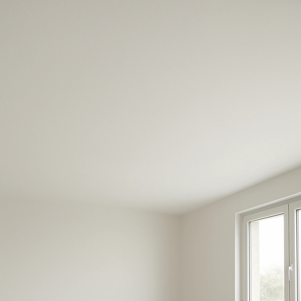 Plafond peint uniformément sans traces de reprise