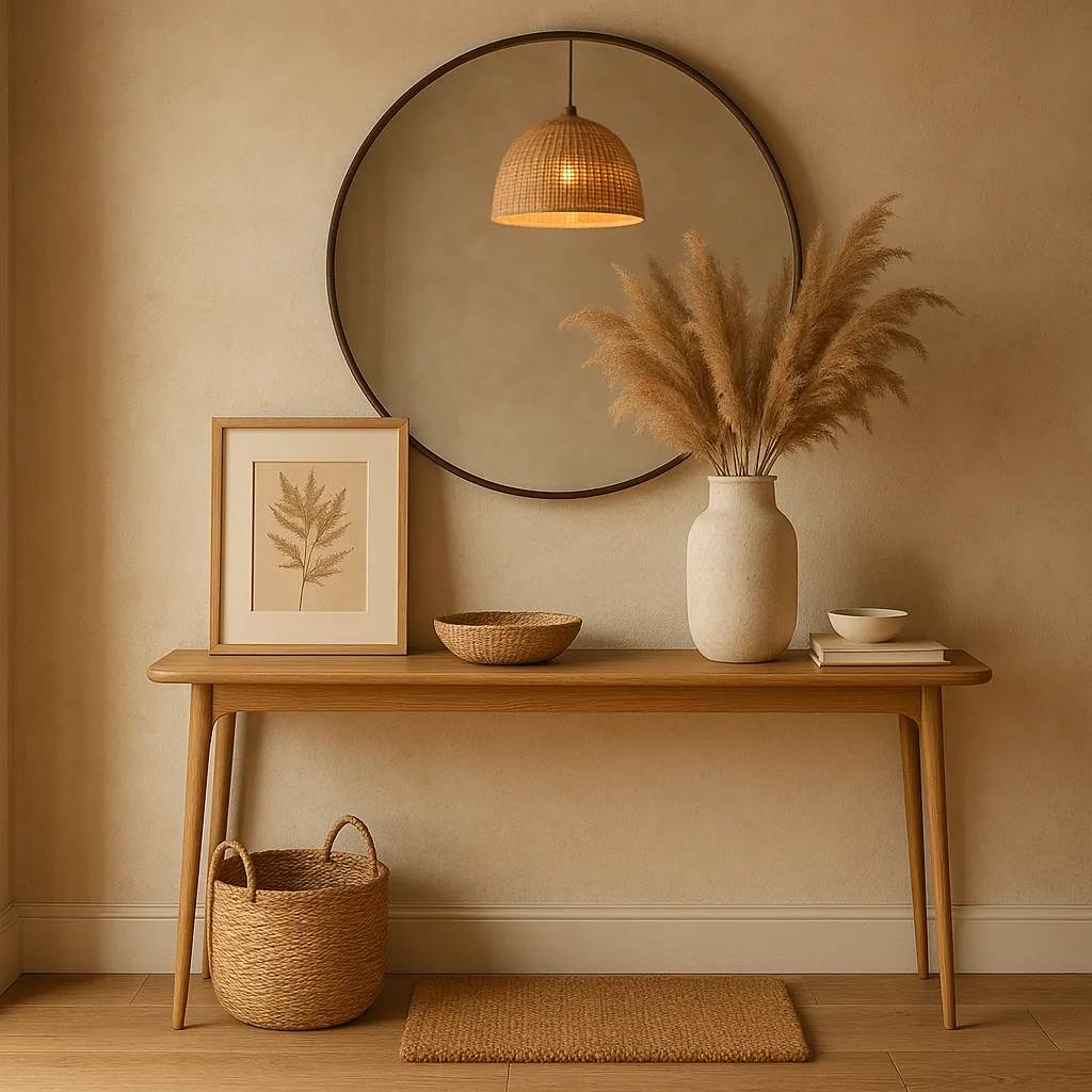 Décoration d’entrée accueillante avec quelques accessoires bien choisis