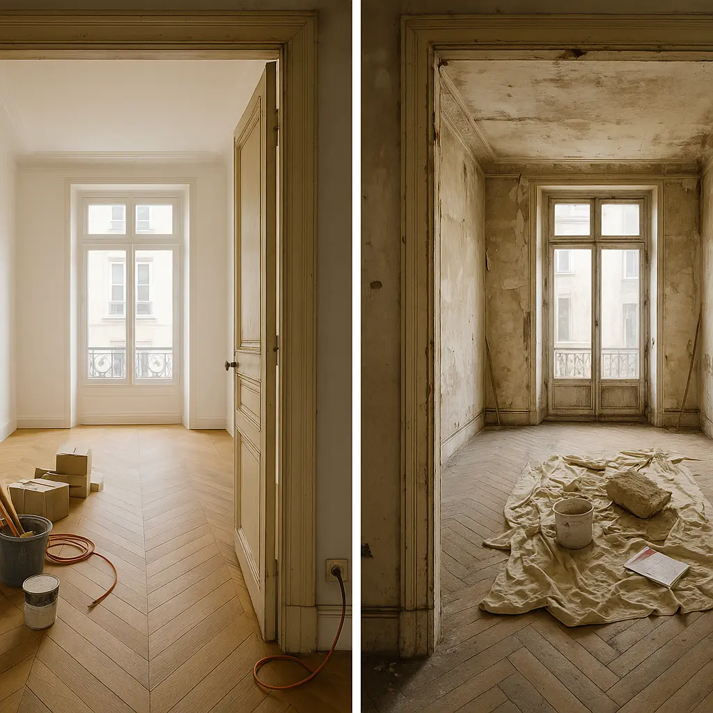 Différence entre rafraîchissement et rénovation lourde avant achat immobilier