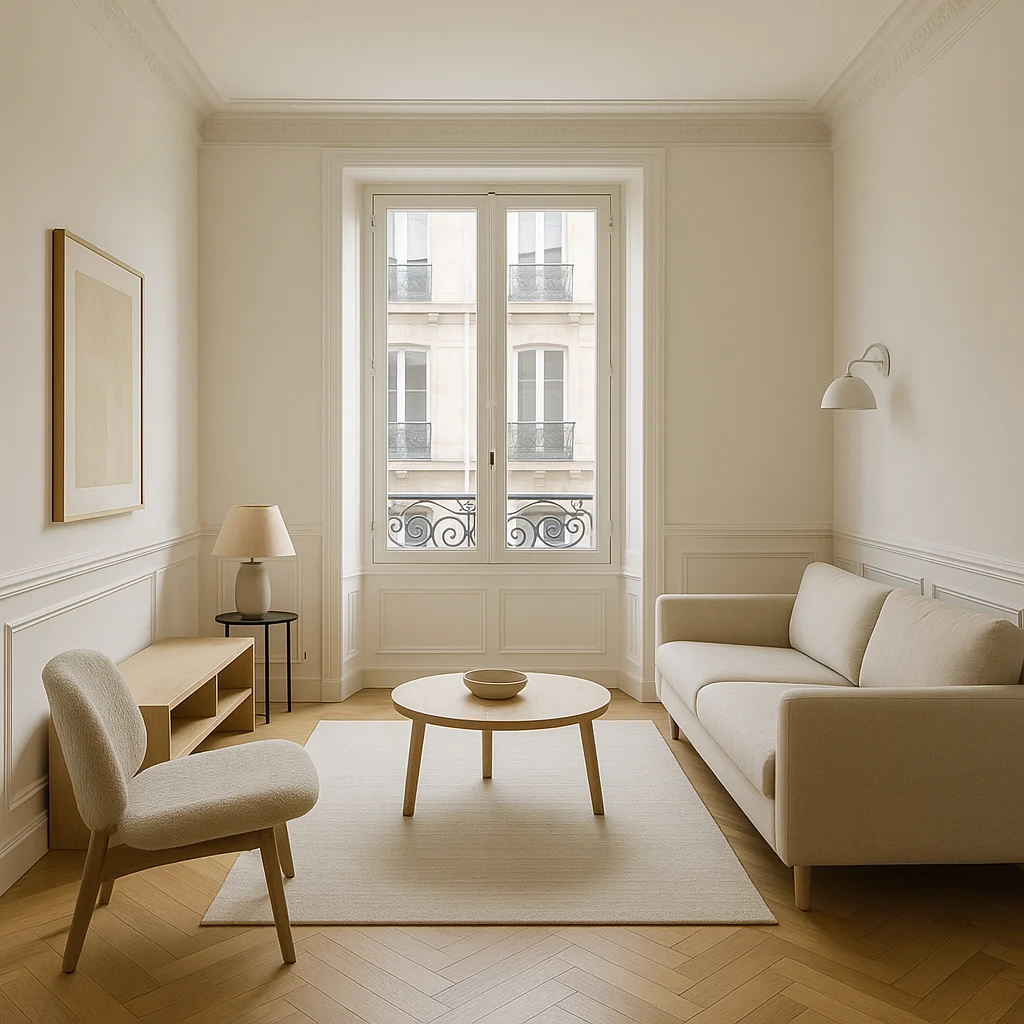 Exemple de pièce rénovée après travaux dans un logement ancien