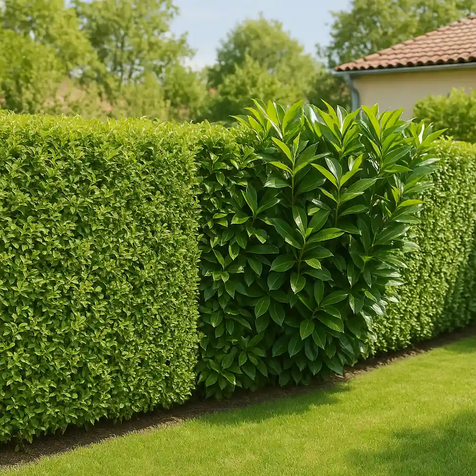 Haie de jardin en France entretenue avec soin