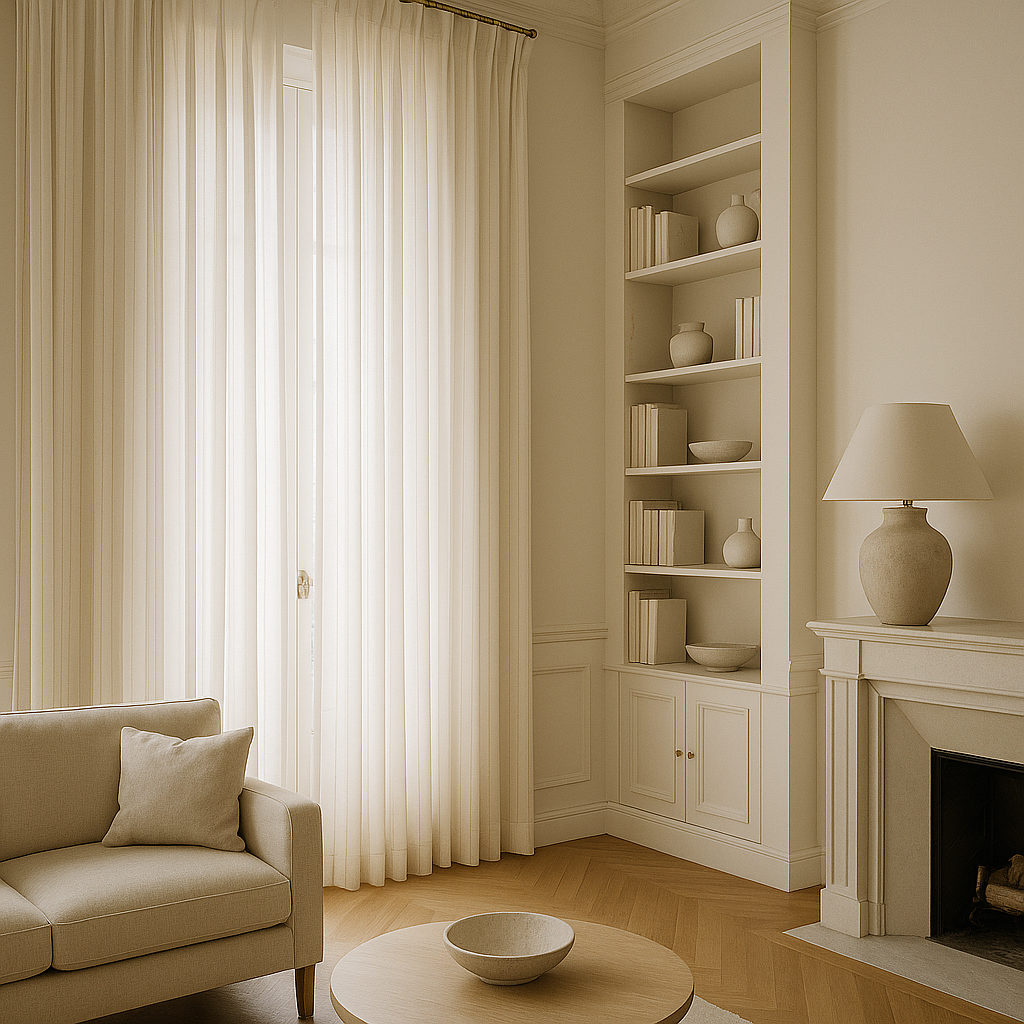 Lignes verticales pour donner de la hauteur à un plafond bas